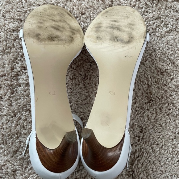 Talbots White Women's Ankle Strap Heels Size 9M - Picture 5 of 8